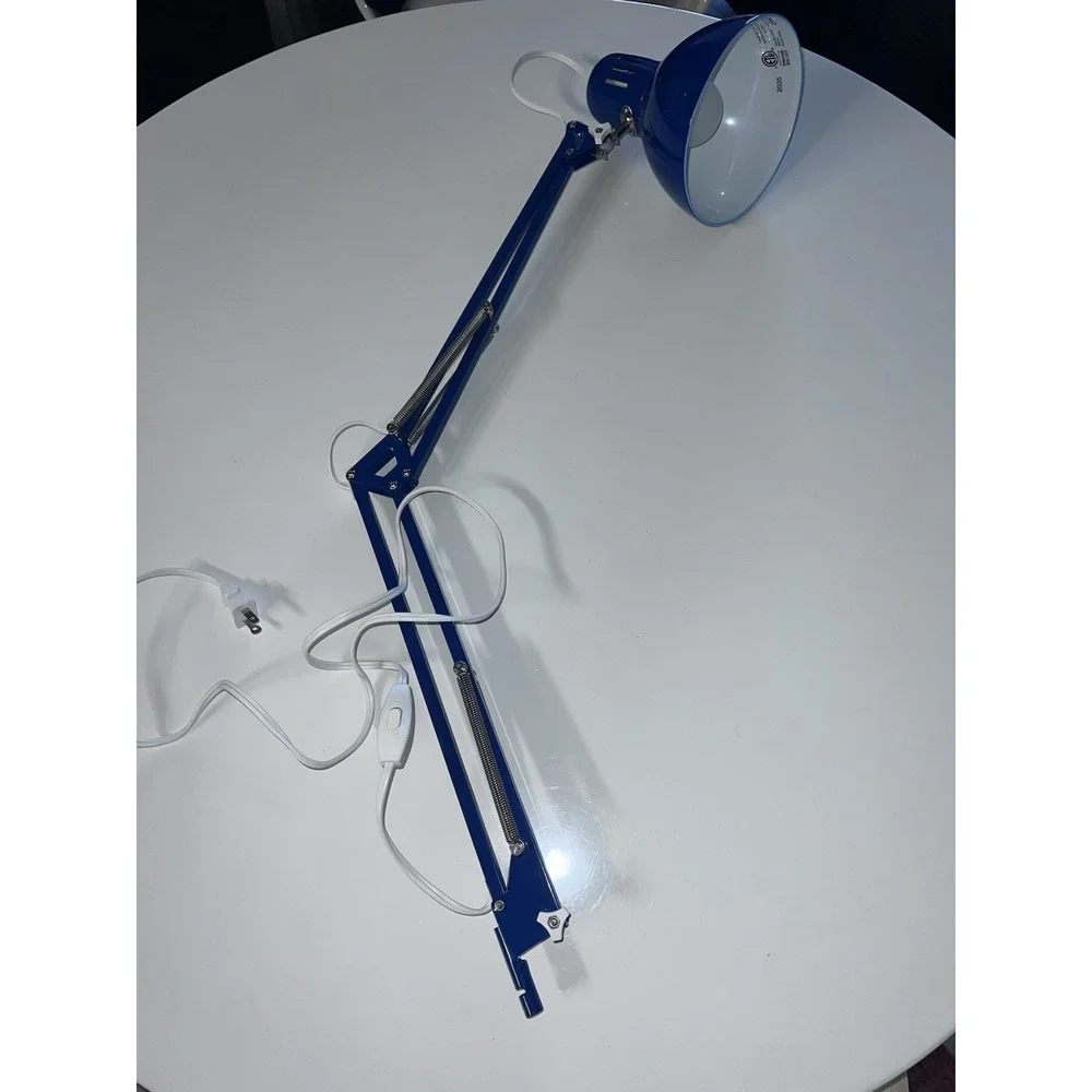 Vintage Underwriters Laboratories Blue Folding Lamp Retro Decor Industrial Light
